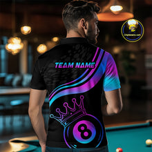 Load image into Gallery viewer, Neon 8 Ball Crown Billiard Shirts for Men Custom Billiard League Billiard Team Shirts Polo &amp; 1/4 Zip NNT103
