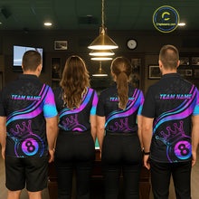 Load image into Gallery viewer, Neon 8 Ball Crown Billiard Shirts for Men Custom Billiard League Billiard Team Shirts Polo &amp; 1/4 Zip NNT103