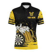 Load image into Gallery viewer, Custom Funny Beer Dart Shirts for Men Darts Team Jerseys Dart League Polo &amp; 1/4 Zip NNT141