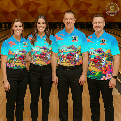 Custom Summer Bowling Jersey for Women Unisex Bowling Shirts for Team Polo & 1/4 Zip HNT243
