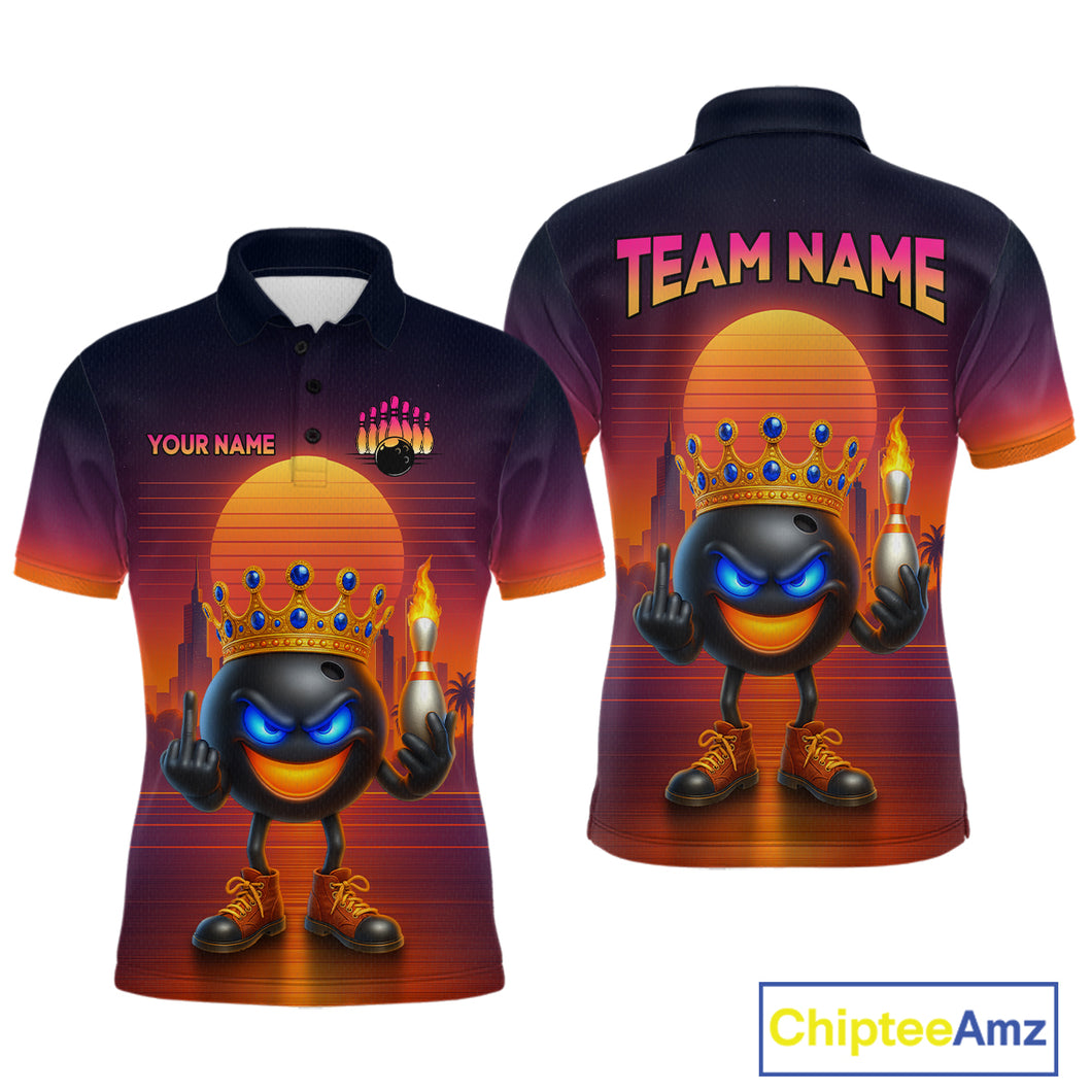 Custom Funny Bowling Jersey for Men Bowling Uniform Polo & 1/4 Zip Bowling Team Shirts HNT129