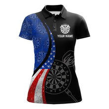 Load image into Gallery viewer, Custom US Flag Dart Shirt For Women, Patriotic Dart Jersey Dart Tourament Retro Darts Board NNT117