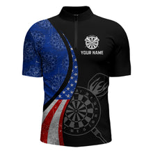 Load image into Gallery viewer, Custom US Flag Dart Shirt For Men, Patriotic Dart Jersey Dart Tourament Retro Darts Board NNT117