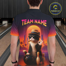 Load image into Gallery viewer, Custom Funny Cat Bowling Jersey for Men Bowling Uniform Bowling Team Shirts Polo &amp; 1/4 Zip HNT196