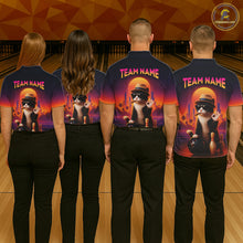 Load image into Gallery viewer, Custom Funny Cat Bowling Jersey for Women Bowling Uniform Bowling Team Shirts Polo &amp; 1/4 Zip HNT196
