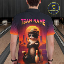 Load image into Gallery viewer, Custom Funny Cat Bowling Jersey for Men Bowling League Bowling Team Shirts Polo &amp; 1/4 Zip HNT197