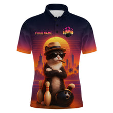 Load image into Gallery viewer, Custom Funny Cat Bowling Jersey for Men Bowling League Bowling Team Shirts Polo &amp; 1/4 Zip HNT197