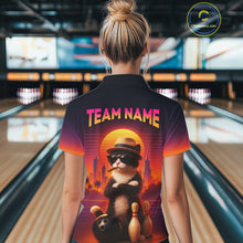 Load image into Gallery viewer, Custom Funny Cat Bowling Jersey for Women Bowling League Bowling Team Shirts Polo &amp; 1/4 Zip HNT197