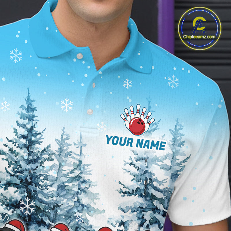 Custom Funny Penguin Bowling Jersey for Men Bowling Cloth Polo & 1/4 Zip Bowling Team Shirt HNT590