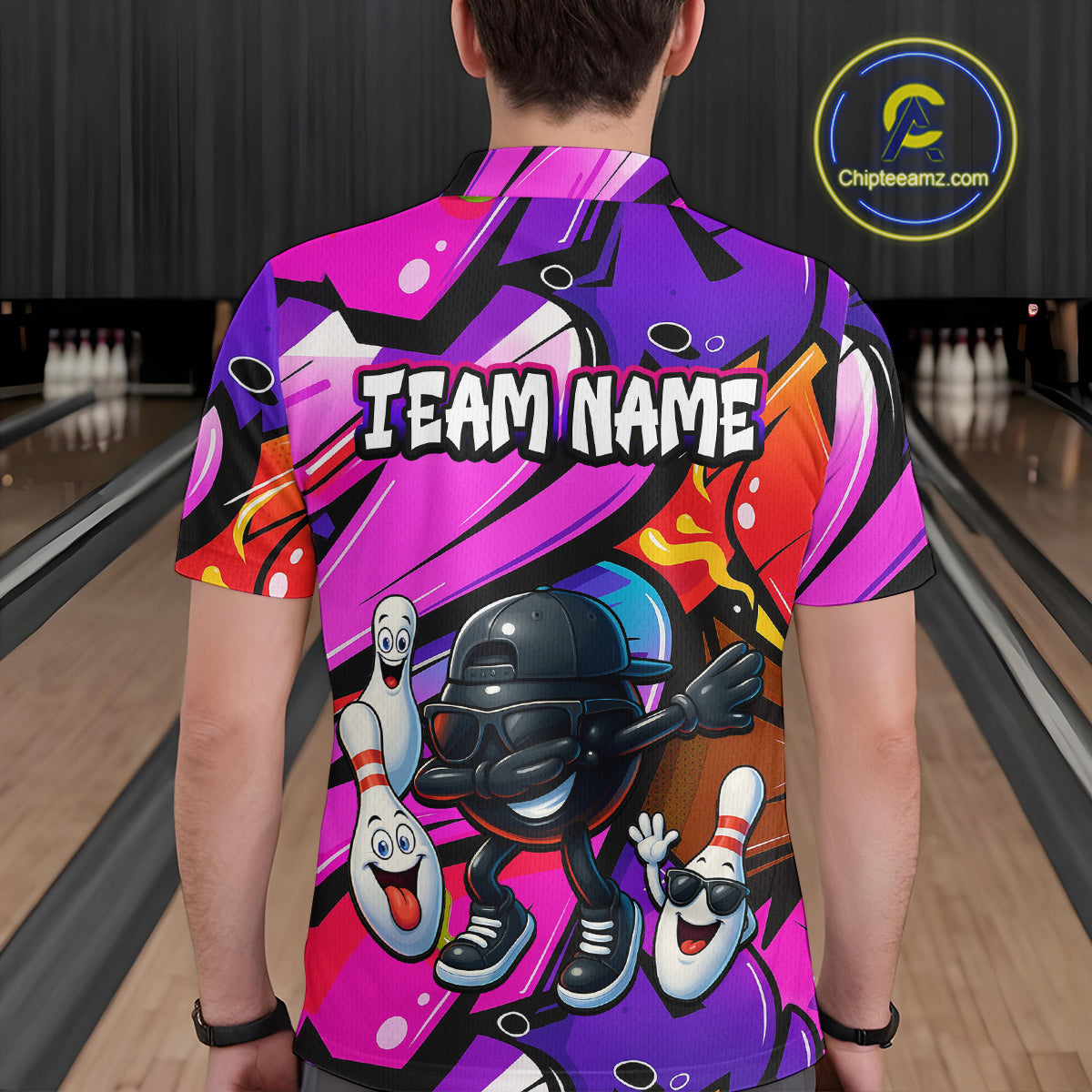 Custom Funny Bowling Jersey for Men Bowling Uniform Bowling Team Shirts Polo & 1/4 Zip HNT130