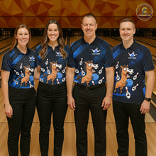 Load image into Gallery viewer, Custom Blue Funny Horse Bowling Jersey for Men Bowling Team Shirts Bowling Tournament HNT184
