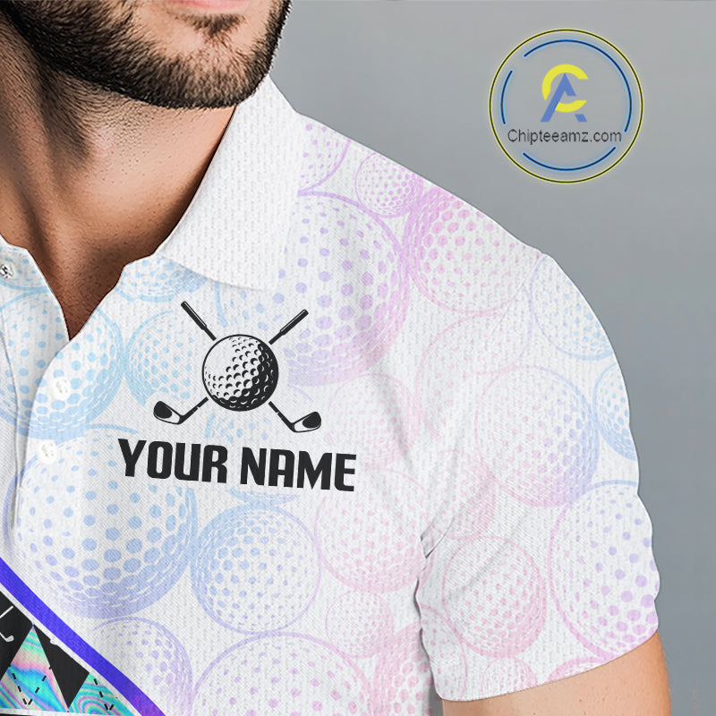 Custom Holograpic Argyle Pattern Golf Mens Golf Polo Shirt Team Golf Shirts Golf Gifts NNT300