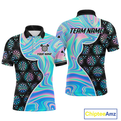 Holograpic Dartboard Pattern Custom Darts Shirt for Men Darts Team Jerseys Dartboard Shirt NNT301