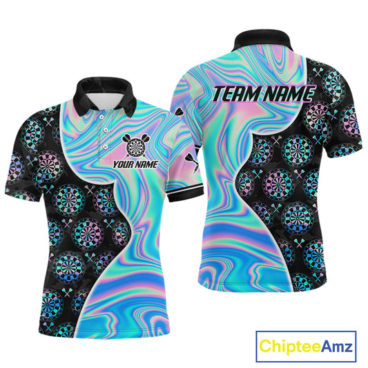 Holograpic Dartboard Pattern Custom Darts Shirt for Men Darts Team Jerseys Dartboard Shirt NNT301