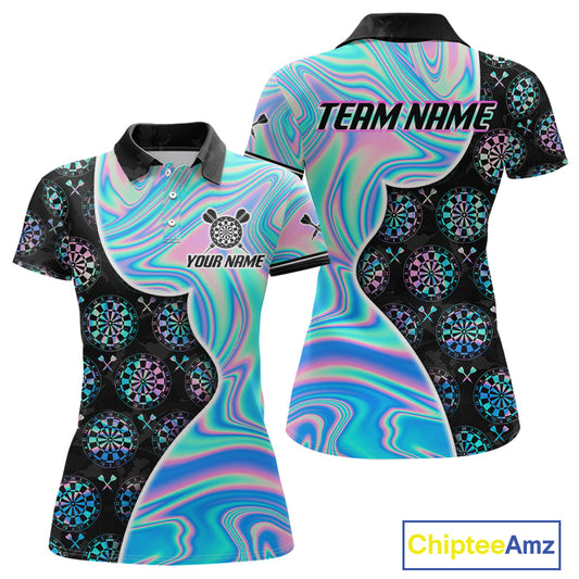 Holograpic Dartboard Pattern Custom Darts Shirt for Women Darts Team Jerseys Dartboard Shirt NNT301