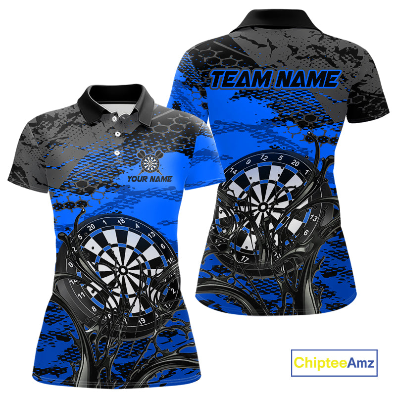 Blue Splatter Dartboard Custom Darts Shirt for Women Darts Team Jerseys Dartboard Shirt NNT303