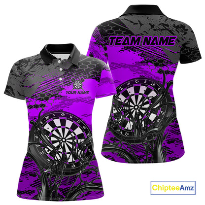 Purple Splatter Dartboard Custom Darts Shirt for Women Darts Team Jerseys Dartboard Shirt NNT303