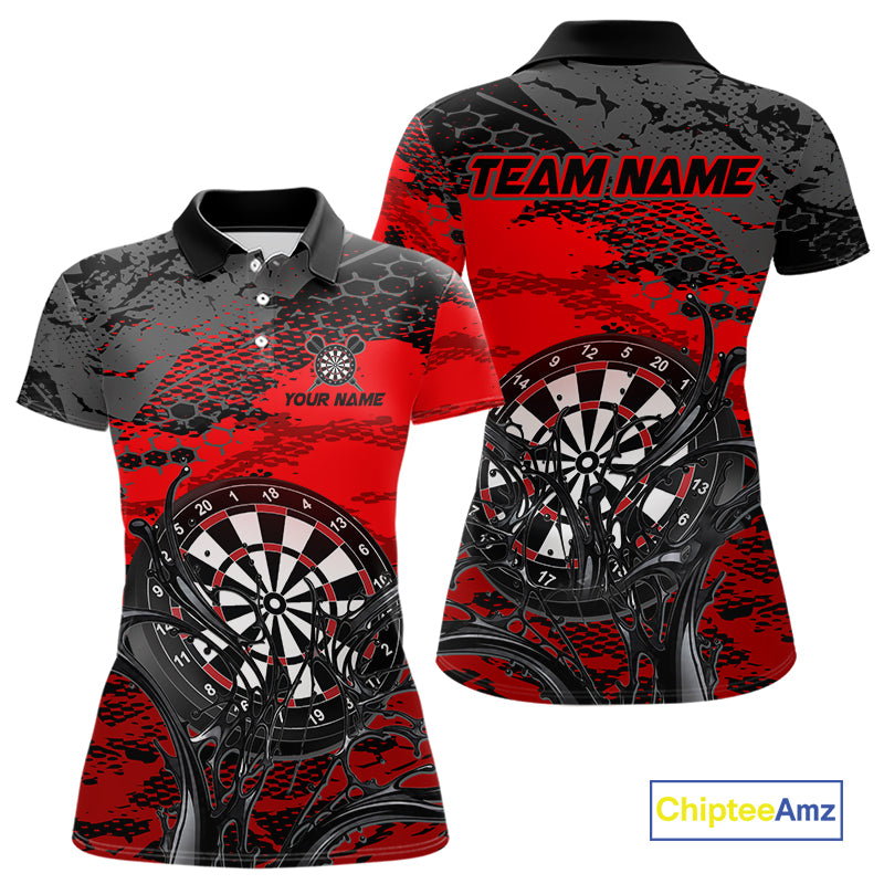 Red Splatter Dartboard Custom Darts Shirt for Women Darts Team Jerseys Dartboard Shirt NNT303