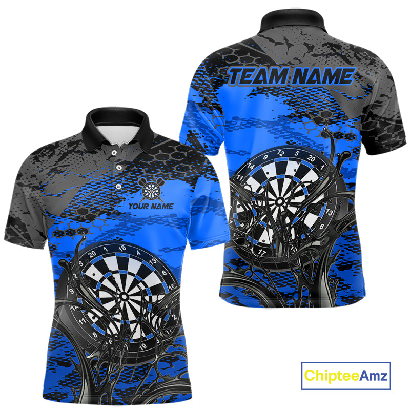Blue Splatter Dartboard Custom Darts Shirt for Men Darts Team Jerseys Dartboard Shirt NNT303