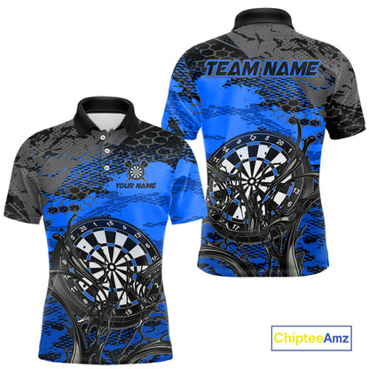 Blue Splatter Dartboard Custom Darts Shirt for Men Darts Team Jerseys Dartboard Shirt NNT303