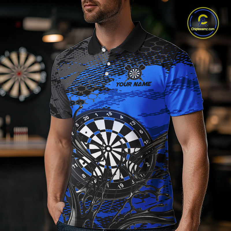 Blue Splatter Dartboard Custom Darts Shirt for Men Darts Team Jerseys Dartboard Shirt NNT303