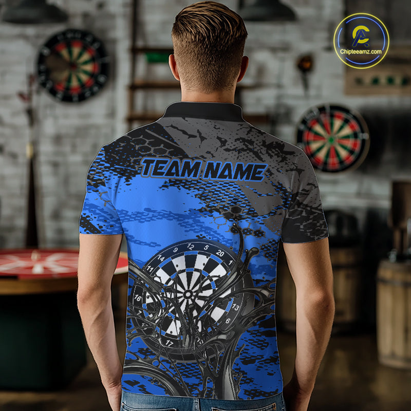 Blue Splatter Dartboard Custom Darts Shirt for Men Darts Team Jerseys Dartboard Shirt NNT303