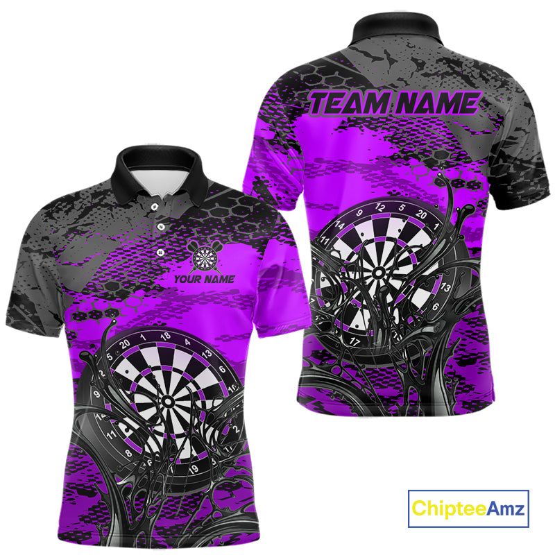 Purple Splatter Dartboard Custom Darts Shirt for Men Darts Team Jerseys Dartboard Shirt NNT303