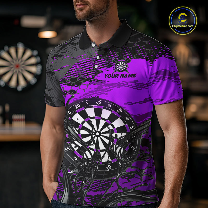 Purple Splatter Dartboard Custom Darts Shirt for Men Darts Team Jerseys Dartboard Shirt NNT303