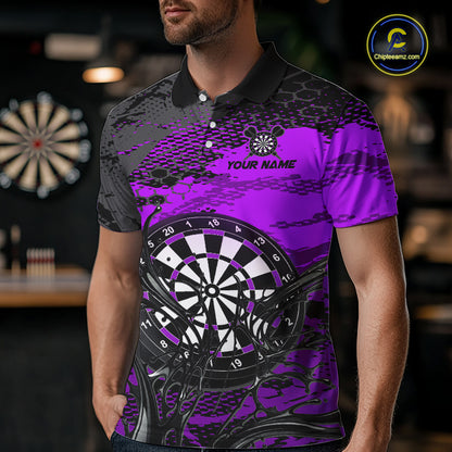 Purple Splatter Dartboard Custom Darts Shirt for Men Darts Team Jerseys Dartboard Shirt NNT303