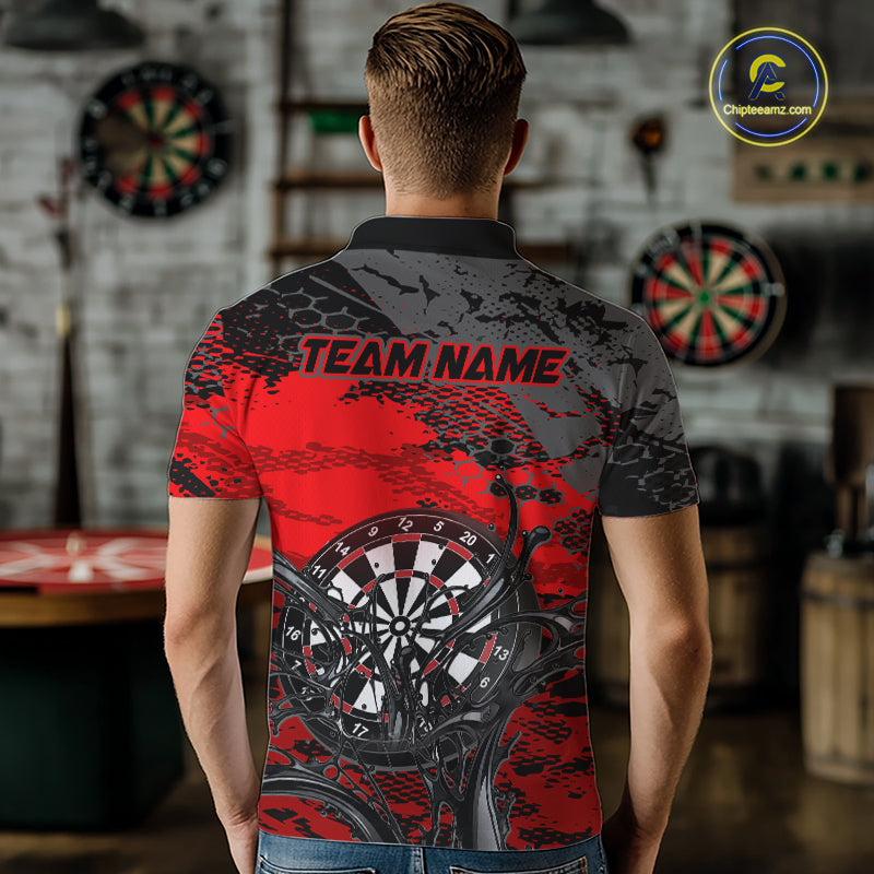 Red Splatter Dartboard Custom Darts Shirt for Men Darts Team Jerseys Dartboard Shirt NNT303