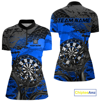 Blue Splatter Dartboard Custom Darts Shirt for Women Darts Team Jerseys Dartboard Shirt NNT303