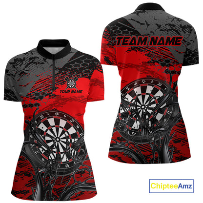 Red Splatter Dartboard Custom Darts Shirt for Women Darts Team Jerseys Dartboard Shirt NNT303