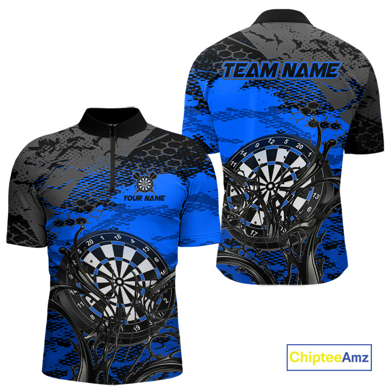 Blue Splatter Dartboard Custom Darts Shirt for Men Darts Team Jerseys Dartboard Shirt NNT303