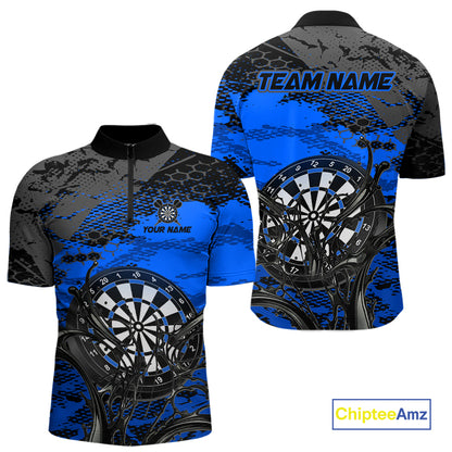 Blue Splatter Dartboard Custom Darts Shirt for Men Darts Team Jerseys Dartboard Shirt NNT303