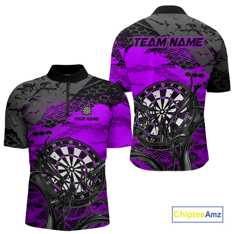 Purple Splatter Dartboard Custom Darts Shirt for Men Darts Team Jerseys Dartboard Shirt NNT303