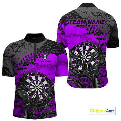 Purple Splatter Dartboard Custom Darts Shirt for Men Darts Team Jerseys Dartboard Shirt NNT303