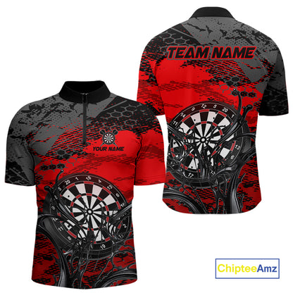 Red Splatter Dartboard Custom Darts Shirt for Men Darts Team Jerseys Dartboard Shirt NNT303