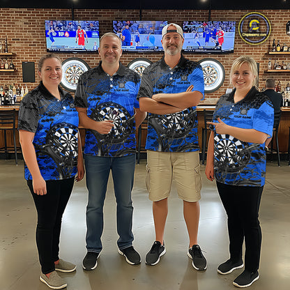 Blue Splatter Dartboard Custom Darts Shirt for Women Darts Team Jerseys Dartboard Shirt NNT303
