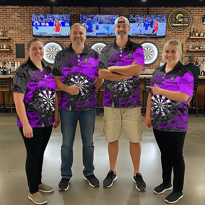 Purple Splatter Dartboard Custom Darts Shirt for Women Darts Team Jerseys Dartboard Shirt NNT303