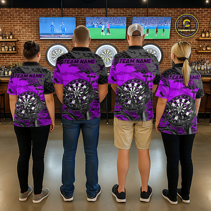 Purple Splatter Dartboard Custom Darts Shirt for Men Darts Team Jerseys Dartboard Shirt NNT303