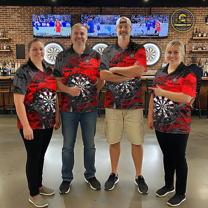 Red Splatter Dartboard Custom Darts Shirt for Men Darts Team Jerseys Dartboard Shirt NNT303