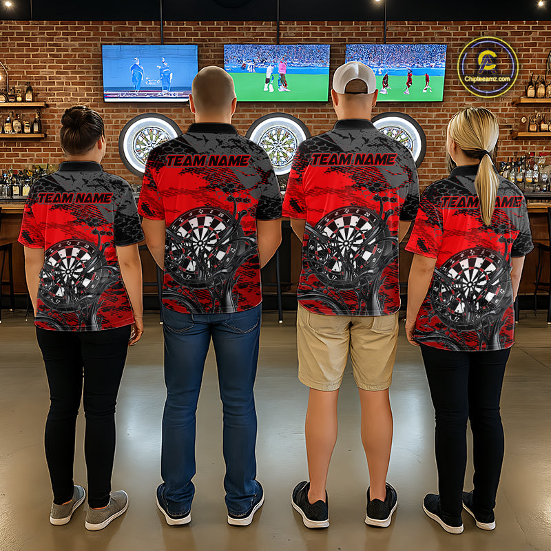 Red Splatter Dartboard Custom Darts Shirt for Women Darts Team Jerseys Dartboard Shirt NNT303