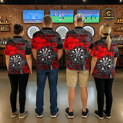 Red Splatter Dartboard Custom Darts Shirt for Women Darts Team Jerseys Dartboard Shirt NNT303