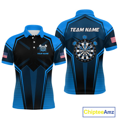 Blue American Flag Custom Darts Shirt for Men Darts Team Jerseys Dartboard Shirt NNT304