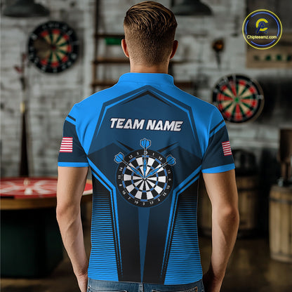 Blue American Flag Custom Darts Shirt for Men Darts Team Jerseys Dartboard Shirt NNT304
