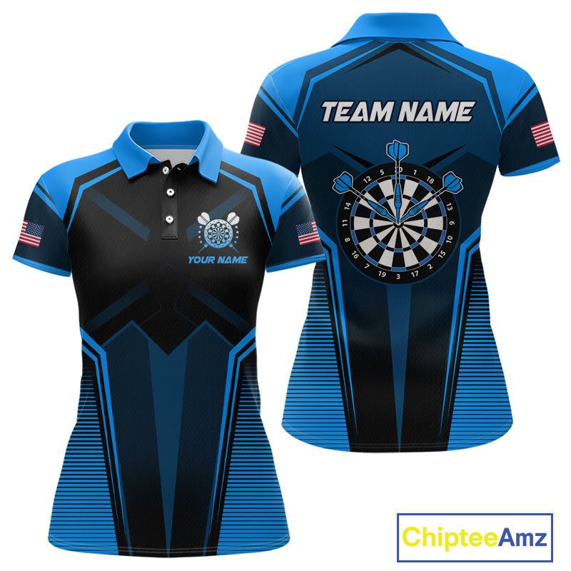 Blue American Flag Custom Darts Shirt for Women Darts Team Jerseys Dartboard Shirt NNT304