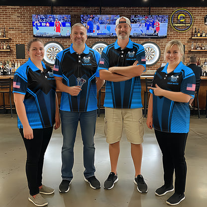 Blue American Flag Custom Darts Shirt for Men Darts Team Jerseys Dartboard Shirt NNT304