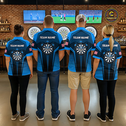 Blue American Flag Custom Darts Shirt for Men Darts Team Jerseys Dartboard Shirt NNT304