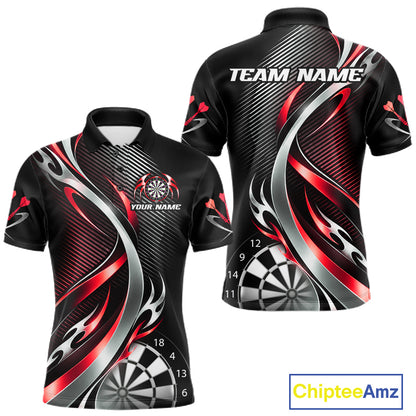 Red and Silver Dartboard Custom Darts Shirt for Men Dart Team Jerseys Dart League Uniform NNT334