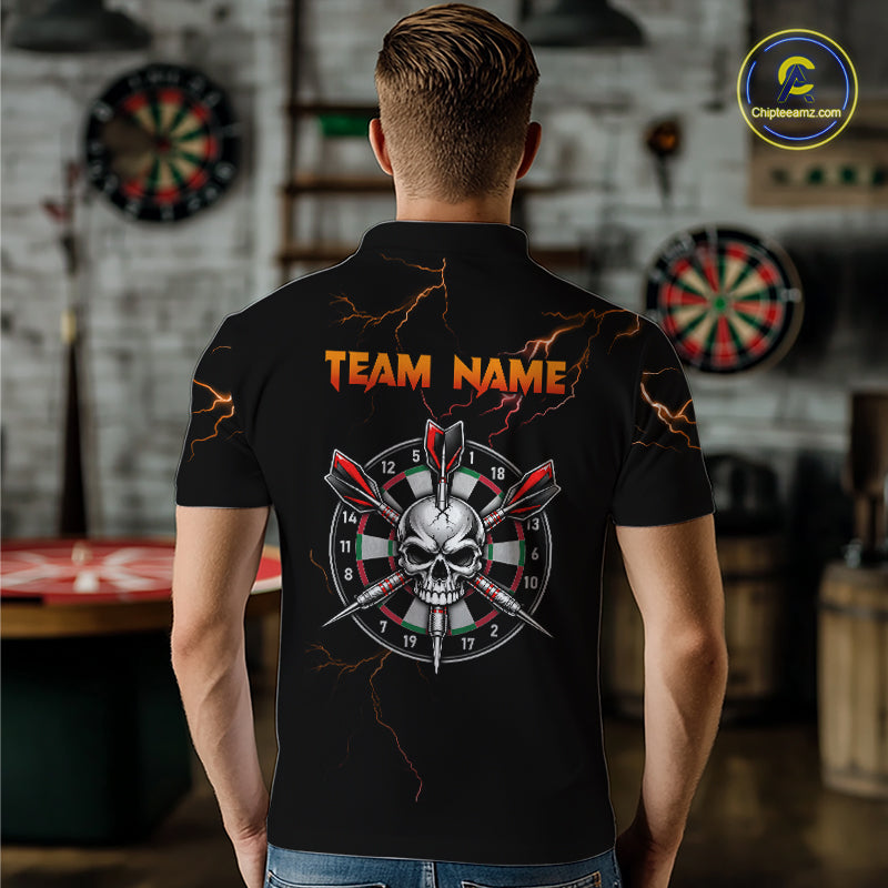 Thunder Skull Dartboard Shirt Custom Darts Shirts for Men Darts Team Jerseys Polo & 1/4 Zip NNT375
